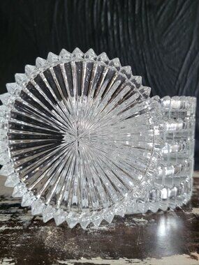 Vintage Ridgeleigh Stackable Pressed Glass Coasters By Heisey - Set Of 6